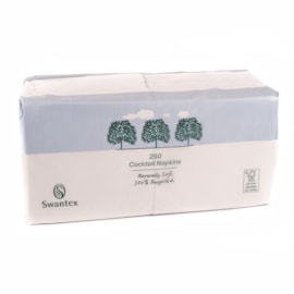 Swantex 2ply Recycled White Napkins 250s 25cm (RC102P-2000)