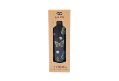 Eco Chic Black Monarch Butterflies Thermal Bottle (T42)