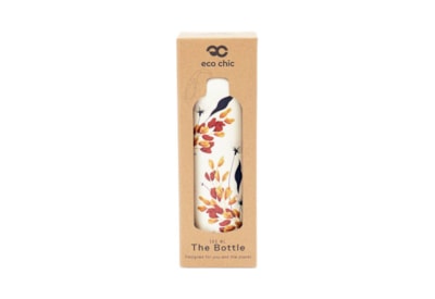 Eco Chic Beige Flowers Thermal Bottle (T44)