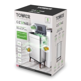 Tower Diamo Ozone Sensor Bin S/steel 65l (T938022SS)