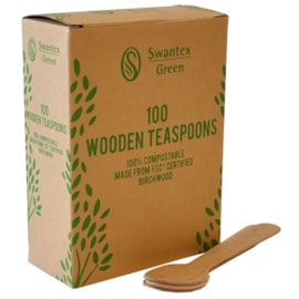 Swantex Wooden Disposable Teaspoons 100s (WTEASPOON)