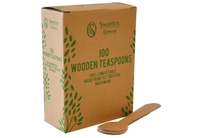 Swantex Wooden Disposable Teaspoons 100s (WTEASPOON)