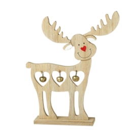 Heaven Sends Wooden Reindeer w Bell (TLA312)