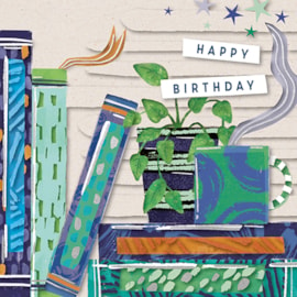 Zaffer Tea & Books Birthday Card (TP0102JW)