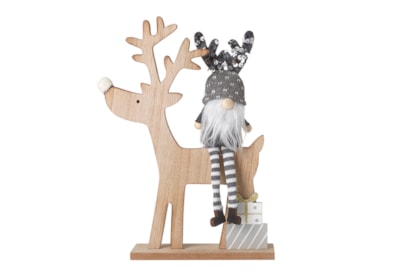 Heaven Sends Grey Gonk On Wooden Reindeer (TPP853)