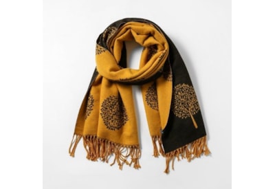 Butterfly Fashion Reversible Tree Scarf Mustard