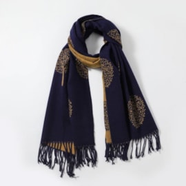 Butterfly Fashion Reversible Tree Scarf Navy