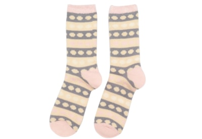 Miss Sparrow Fluffy Circles Socks Pink (TSW001PINK)