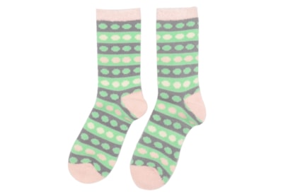 Miss Sparrow Fluffy Circles Socks Mint (TSW001MINT)