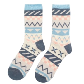 Miss Sparrow Fluffy Fairisle Socks Blue (TSW002BLUE)