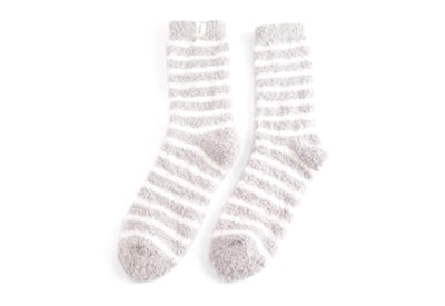 Miss Sparrow Fluffy Stripes Socks Grey (TSW009GREY)