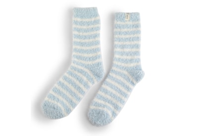 Miss Sparrow Fluffy Stripes Socks Sky (TSW009SKY)