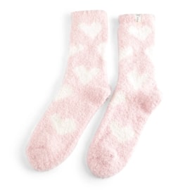 Miss Sparrow Fluffy Heart Socks Pink (TSW010PINK)