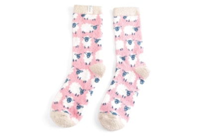 Miss Sparrow Fluffy Happy Sheep Socks Dusky Pink (TSW011DUSKYPINK)