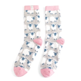 Miss Sparrow Fluffy Happy Sheep Socks Grey (TSW011GREY)