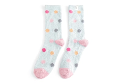 Miss Sparrow Fluffy Spots Socks Blue (TSW013BLUE)