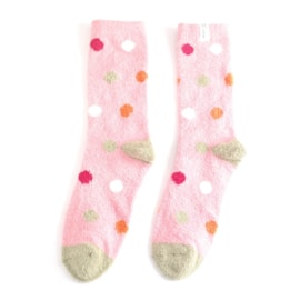 Miss Sparrow Fluffy Spots Socks Dusky Pink (TSW013DUSKYPINK)