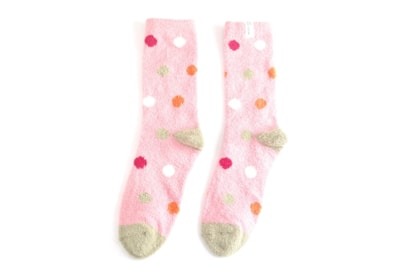 Miss Sparrow Fluffy Spots Socks Dusky Pink (TSW013DUSKYPINK)