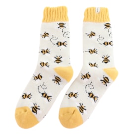 Miss Sparrow Winter Bee Stripes Socks Duckegg & Cream (TSW015DUCKEGG&CREAM)