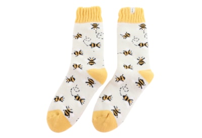 Miss Sparrow Winter Bee Stripes Socks Duckegg & Cream (TSW015DUCKEGG&CREAM)