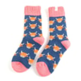 Miss Sparrow Winter Highland Cow Socks Navy (TSW018NAVY)