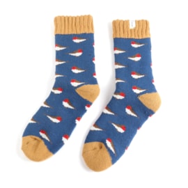 Miss Sparrow Winter Little Robin Socks Navy (TSW020NAVY)