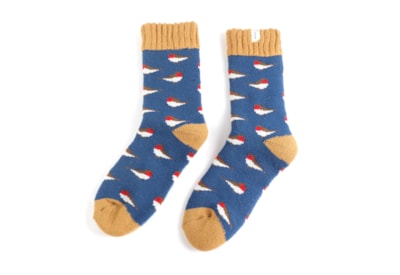 Miss Sparrow Winter Little Robin Socks Navy (TSW020NAVY)