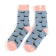 Miss Sparrow Winter Little Sausage Dogs Socks Blue (TSW021BLUE)