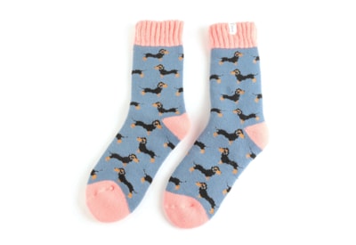 Miss Sparrow Winter Little Sausage Dogs Socks Blue (TSW021BLUE)