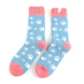 Miss Sparrow Winter Paw Print Socks Denim (TSW022DENIM)