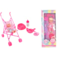 Large Baby Doll & Stroller 10" (TY2162)