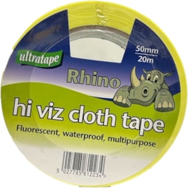Ultratape Rhino Hi-viz Yellow Cloth Tape 50mm x 20m (00415020FYEUL)