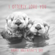 Ling Otters Hugging Valentines Day Card (VHIB0014)