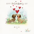 Ling Two Loving Sausage Dogs Valentines Day Card (VIIB0013)