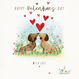 Ling Two Loving Sausage Dogs Valentines Day Card (VIIB0013)