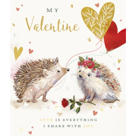 Ling One I Love Hedgehog Valentines Day Card (VJJB0011)