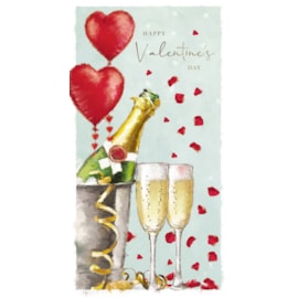 Ling Bottle & Prosecco Valentines Day Card (VJJB0020)