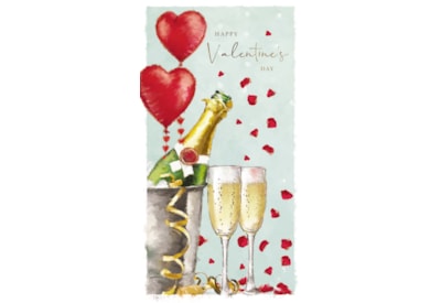 Ling Bottle & Prosecco Valentines Day Card (VJJB0020)