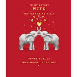 Ling Two Elephants Valentines Day Card (VKKB0027)