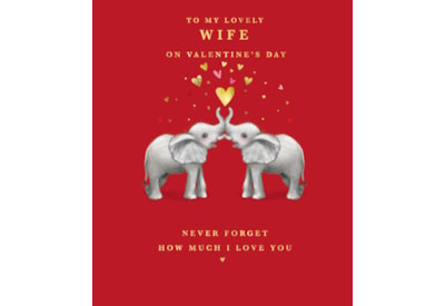 Ling Two Elephants Valentines Day Card (VKKB0027)