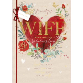 Ling Wife Heart & Roses Valentines Day Card (VPPB0026W)