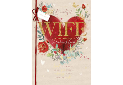 Ling Wife Heart & Roses Valentines Day Card (VPPB0026W)