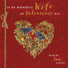 Ling Wife Love Birds Valentines Day Card (VRRB0028W)