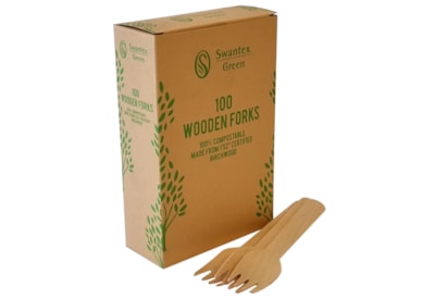 Swantex Wooden Disposable Forks 100s (WFORK)