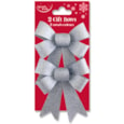 Eurowrap Silver Glitter Bows 2pk (X-25476-BCC)