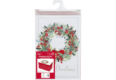 Eurowrap Medium Flat Pack Trunk Wreath Christmas Box (X-31379-BXC)