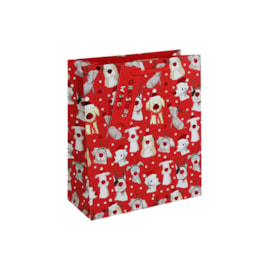 Eurowrap Christmas Paws Gift Bag Medium (X-32655-3XC)