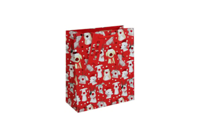 Eurowrap Christmas Paws Gift Bag Medium (X-32655-3XC)