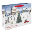 Eurowrap Christmas Village Scene Shopper Bag Xl (X-34121-14C)