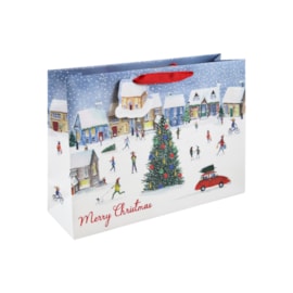 Eurowrap Christmas Village Scene Shopper Bag (X-34121-6C)